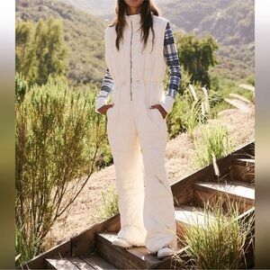 Women's White Quilted Jumpsuit